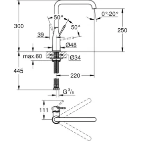 Grohe Essence keukenmengkraan hoge uitloop chroom
